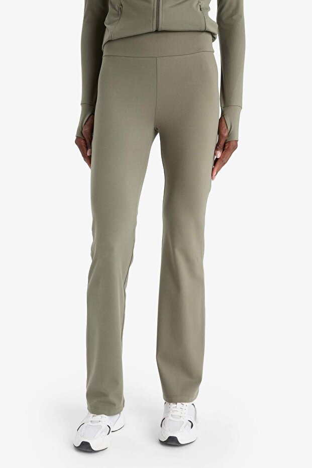 DeFactoFit Flare Fit Toparlayıcı Yüksek Bel İspanyol Paça Soft Touch Sporcu Pantolon B3988AX25AU - 7