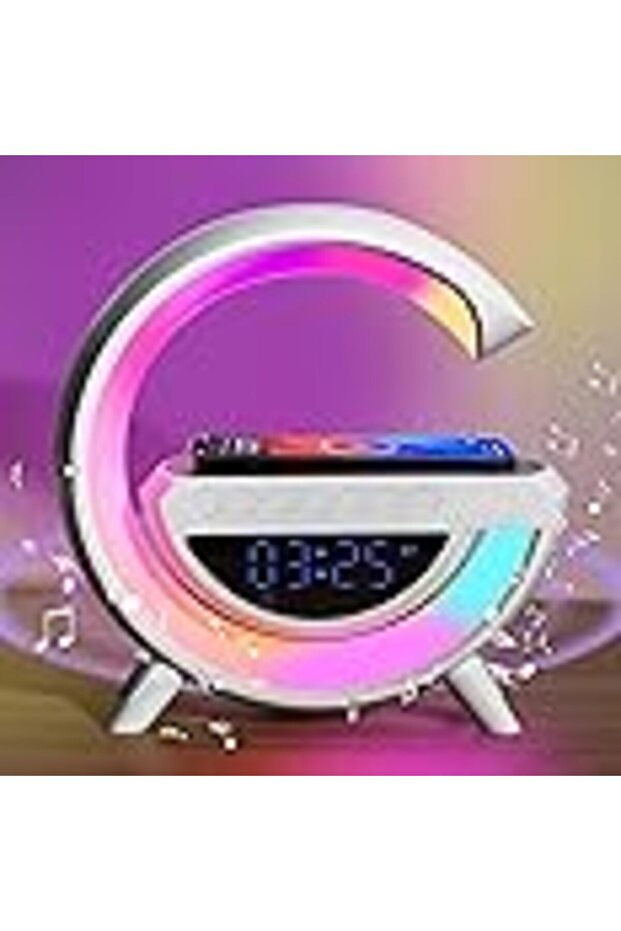 6-in-1 LED Night Light with Wireless Charger, Bluetooth Speaker, FM Radio, Rainbow Lighting, Ala