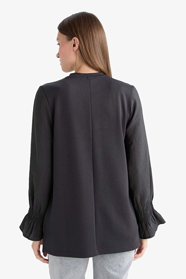 Regular Fit Bisiklet Yaka Uzun Kollu Tunik F6165AX25AU - 6