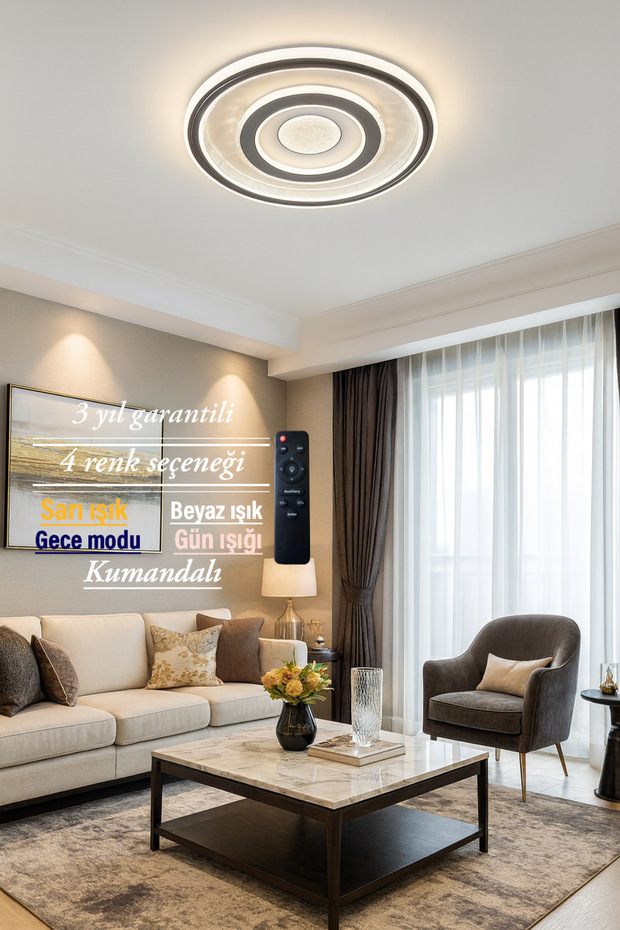 Lucent Modern Desenli Plafonyer Avize - 4