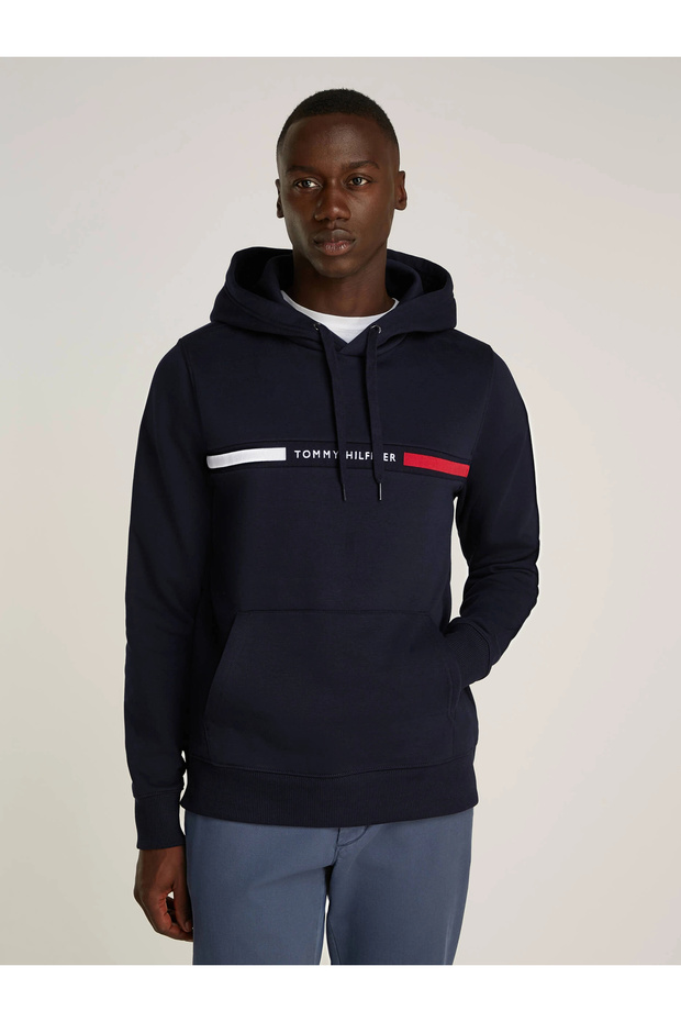 سويت شيرت بغطاء للرأس للرجال باللون الأزرق