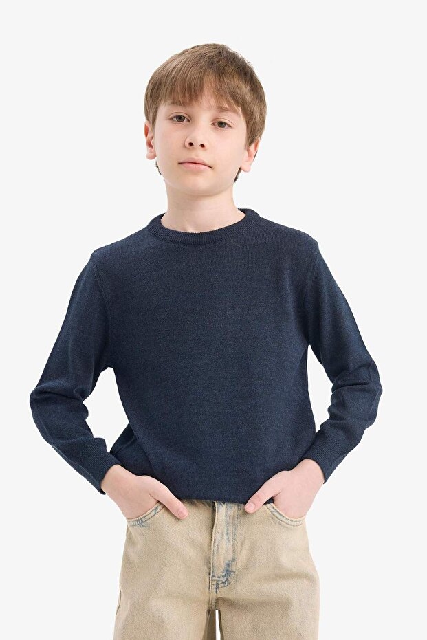 Erkek Çocuk Bisiklet Yaka Triko Kazak A4992A825WN - 3