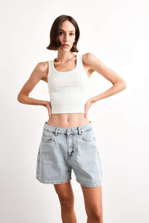 Regular Fit Jean Şort F9554AX25SM - 5