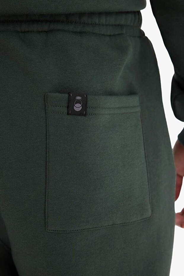 Regular Fit Beli Bağcıklı Cepli Paçası Lastikli Şardonlu Basic Düz Jogger Eşofman Altı E6326AX25AU - 6