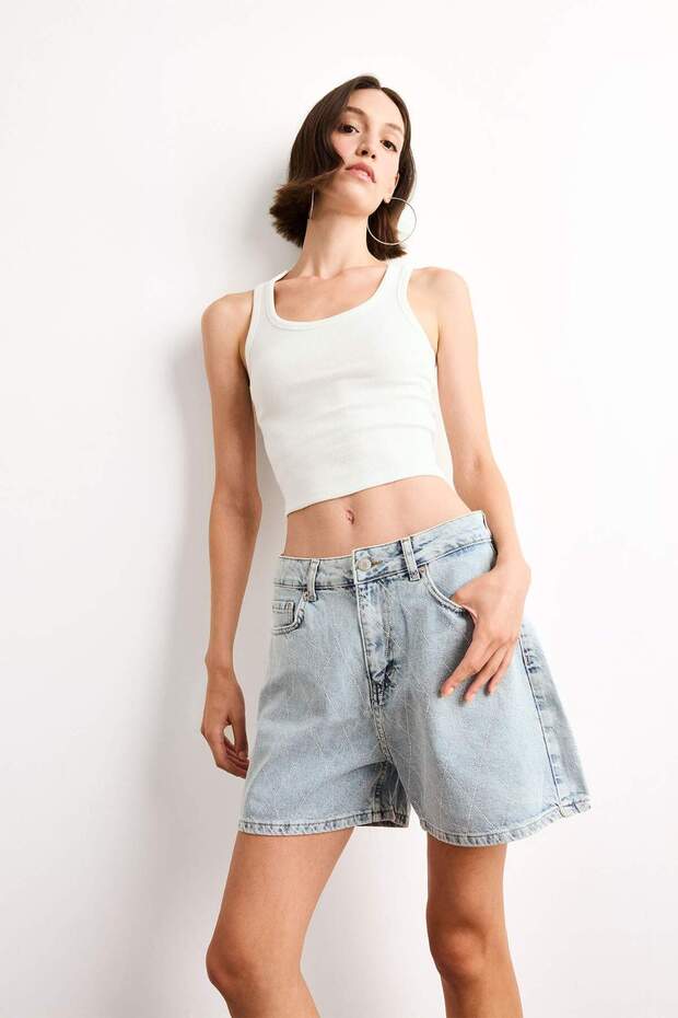 Regular Fit Jean Şort F9554AX25SM - 4