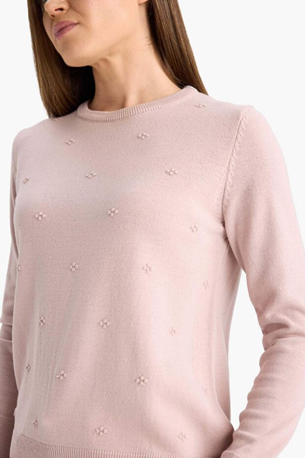 Regular Fit Bisiklet Yaka Triko Kazak F4084AX25WN - 6