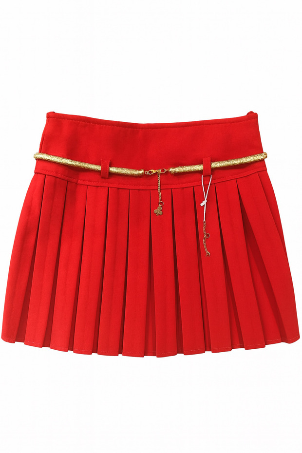 Girl's Red Pleated Skirt 23 April 29 October 10 November Performance Skirt