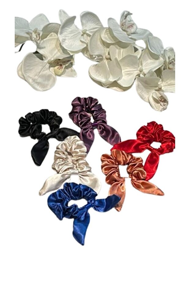 - Pack of 6 Satin Hair Scrunchies