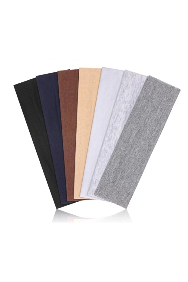 7 قطع من باندانا الشعر ذات اللون الصلب - 1