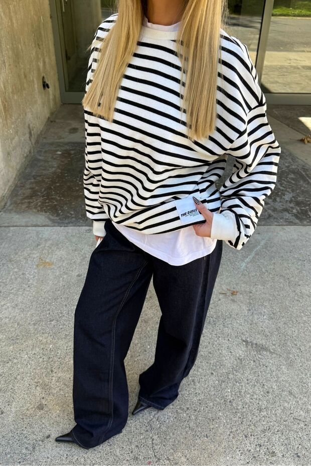 Basic Bisiklet Yaka Içi Polarlı Oversize Sweatshirt - 2