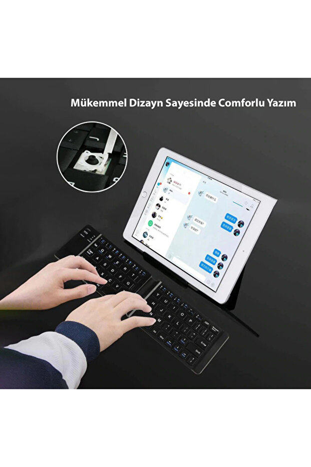 Bluetooth Katlanabilir Klavye Telefon Tablet Pc Uyumlu - 5