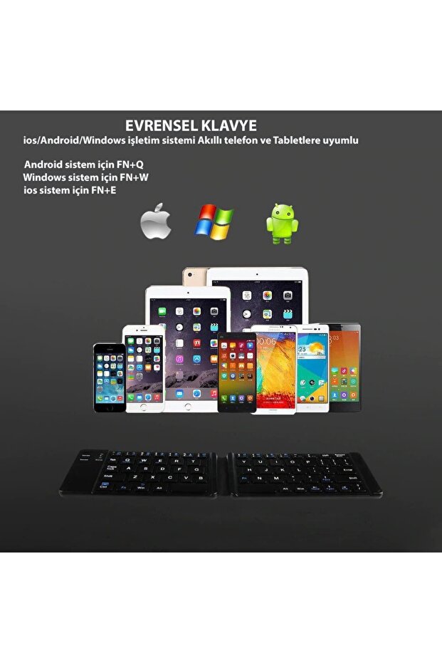 Bluetooth Katlanabilir Klavye Telefon Tablet Pc Uyumlu - 4