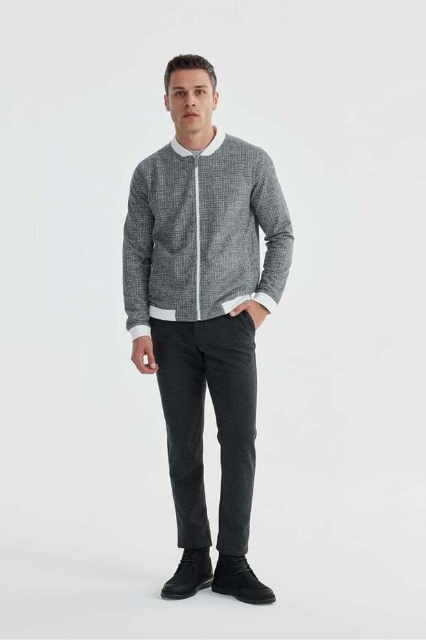 Black Slim Fit Cotton College Seasonal Coat