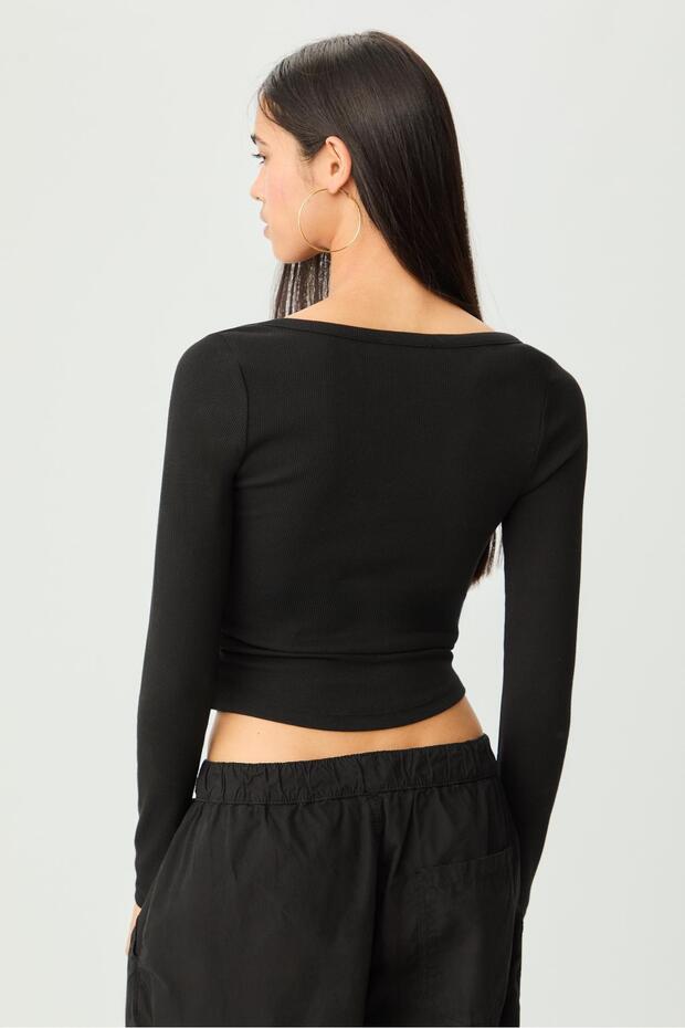 Düğmeli t-shirt - 5