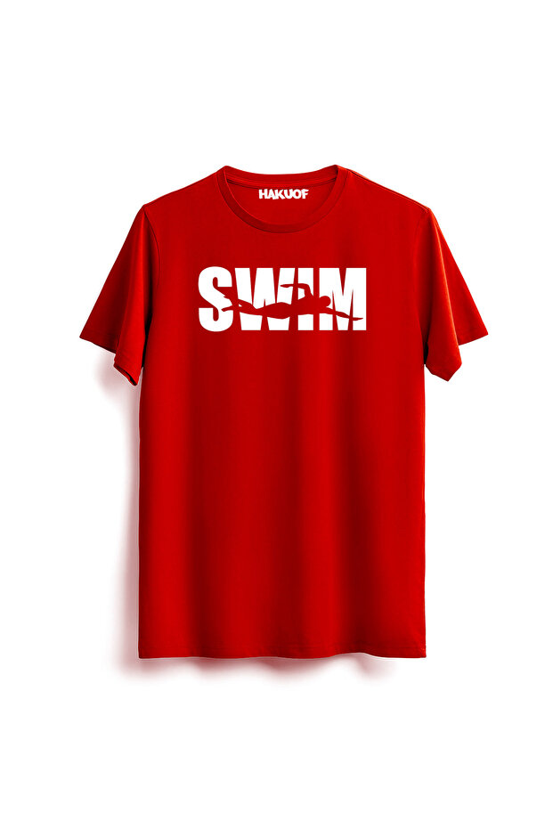 Cotton Printed Swimming T-Shirt Swimming Print
