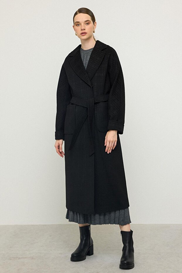 Torba Cepli Self Patterned Oversize Limited Edition Coat Black 3140