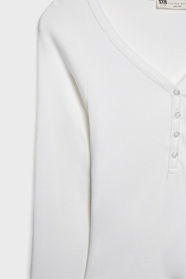 Düğmeli t-shirt - 8