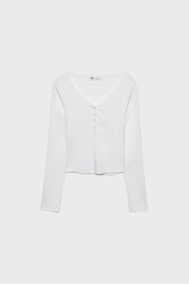 Düğmeli t-shirt - 6