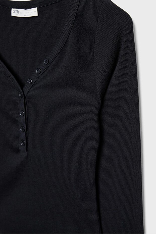 Düğmeli t-shirt - 8