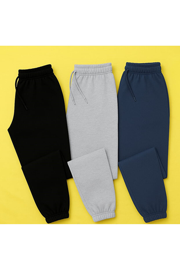 Children's Sweatpants Black Gray Navy Blue with Pockets