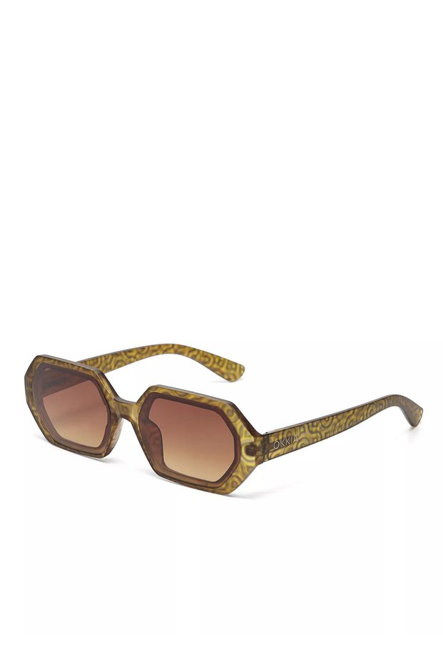 Andrea Hexagon Unisex Sunglasses Gold Ok022-D60