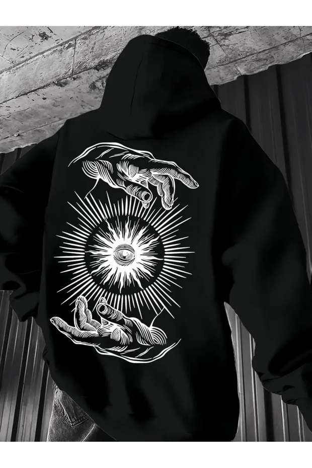 SWEATSHIRT SOLENTĂ IMPRIMATĂ DE MÂNĂ - 1