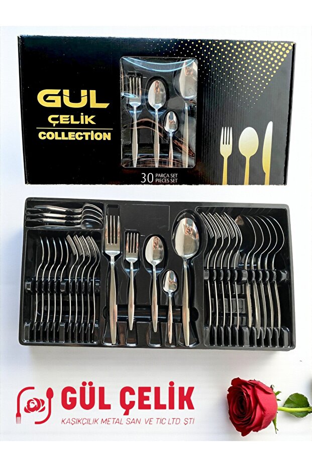 30 Piece 6-Person Cutlery Set Pointed Model (Boxed) - 1