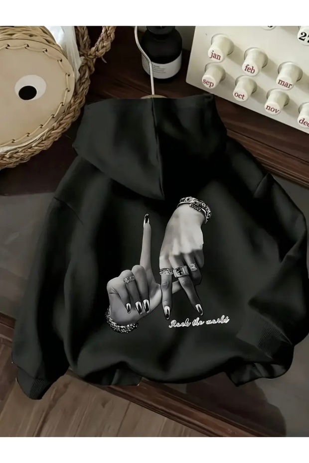 Hand Printed Oversize Unisex Sweatshirt