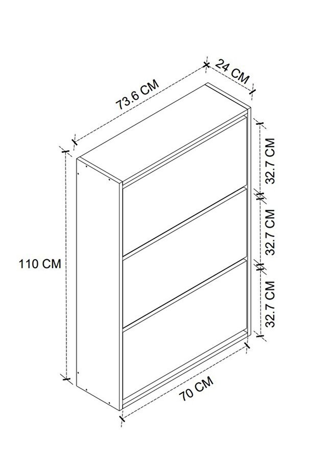 Tidyshoe Düşer Kapak Ayakkabılık Kayar Raflı Ayakkabılık 3 Bölmeli Ayakkabılık - 5
