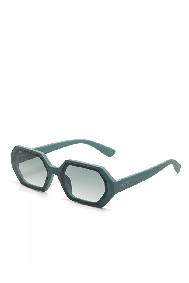 Andrea Hexagon Unisex Sunglasses Green Ok022-Gs