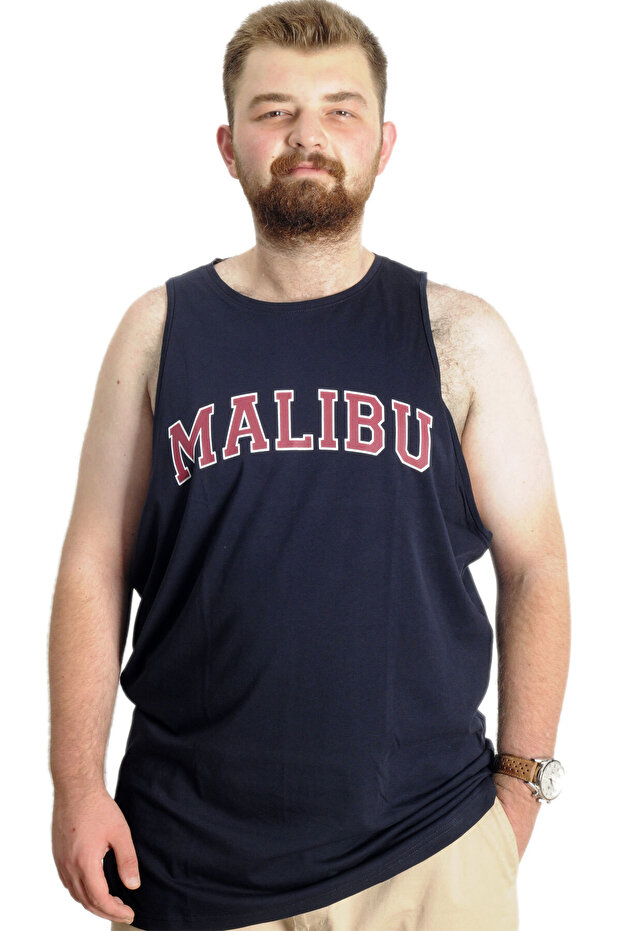 Mode XL Large Size Men's T-shirt Sleeveless Malibu 22129 Navy