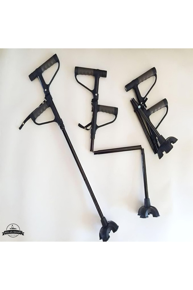 عصا المشي مع حامل ومصباح يدوي قابل للطي - 5