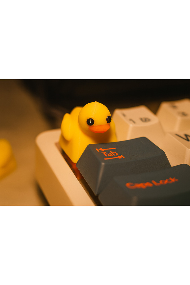 (2 ADET) Ducky Keycap – Sevimli Sarı Ördek Klavye Tuşu Dekoratif Tuş – Mekanik Klavye Uyumlu - 2