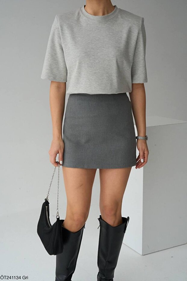 Vatkalı Basic Tişört - 1