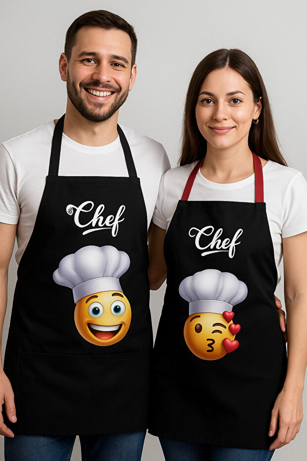 مجموعة مريلة مطبخ من القماش المزدوج من Ays Home Cute Chef
