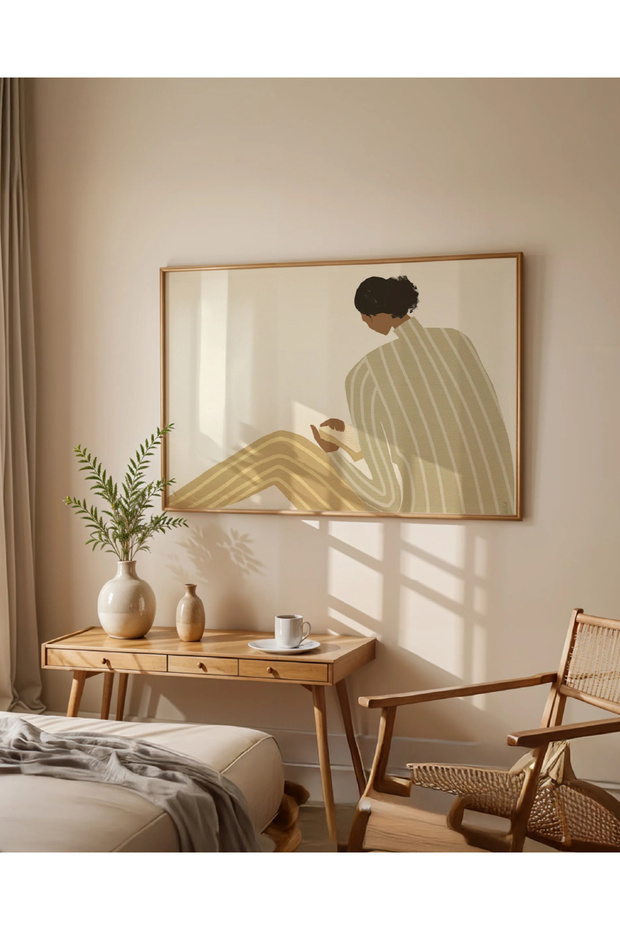 Quiet Pages - Doğal Ahşap Çerçeveli Tablo - Curated By Push - 4