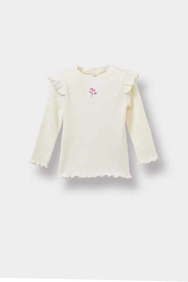 Baby Girl Crew Neck Floral Ribbed Camisole Long Sleeve School T-Shirt D0745A525Au