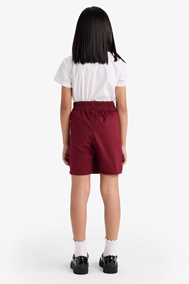 Kız Çocuk Okul Beli Lastikli Gabardin Şort Etek F1434A825AU - 6