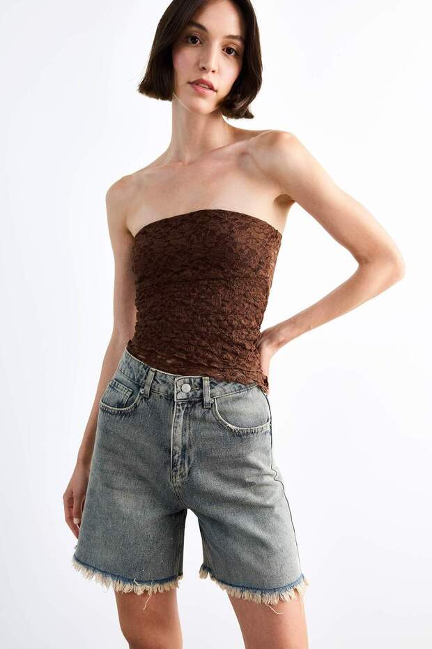 Regular Fit Jean Şort F9553AX25SM - 6