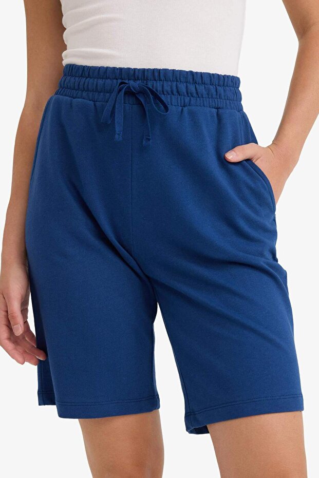 Yeni Sezon Regular Fit Esnek Belli Düz Paça Bermuda Şort - 5