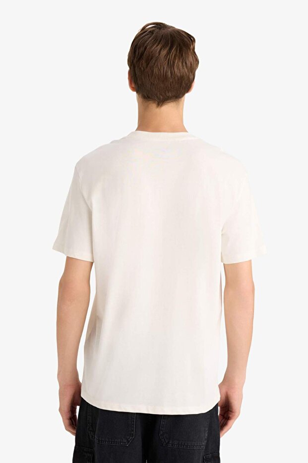 Regular Fit Bisiklet Yaka Baskılı Kısa Kollu Tişört F9497AX25HS - 6