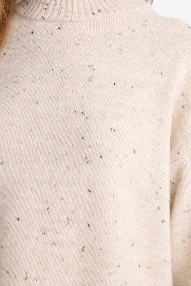 Loose Fit Bisiklet Yaka Triko Tunik F3242AX25WN - 5