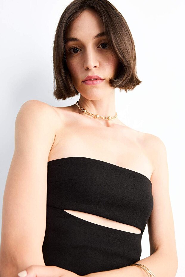 Fitted Straplez Twill Bluz G0189AX25SM - 5