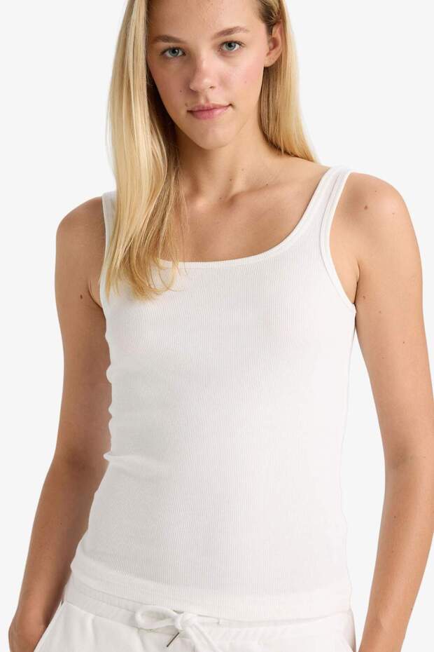 Slim Fit Slim Fit Basic Plain Round Neck Ribbed Camisole Undershirt E5540Ax25Au