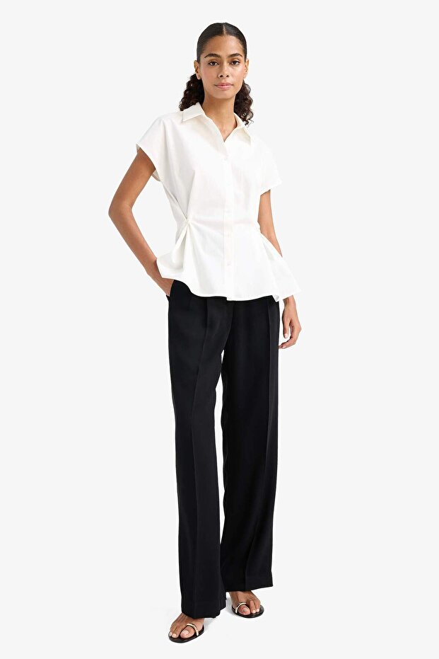 Fitted Poplin Kısa Kollu Gömlek F7313AX25AU - 2