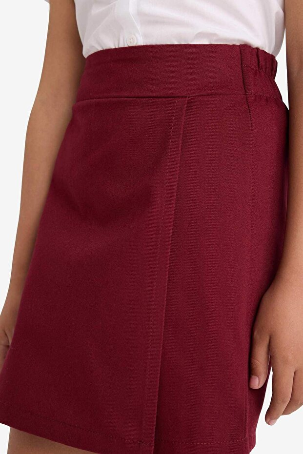 Kız Çocuk Okul Beli Lastikli Gabardin Şort Etek F1434A825AU - 5