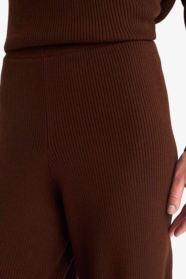 Triko Pantolon Regular Fit Basic Düz Beli Lastikli Düz Paça D6912AX25WN - 5
