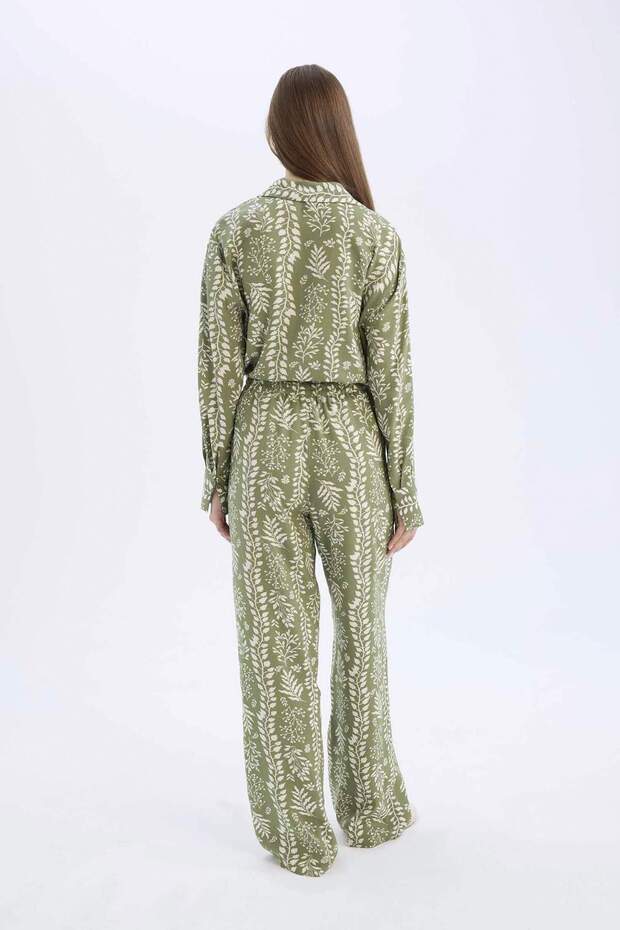 Regular Fit Desenli Esnek Belli Düz Paça Pantolon D8844AX25SP - 6
