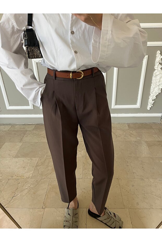 Kemerli pantolon - 3