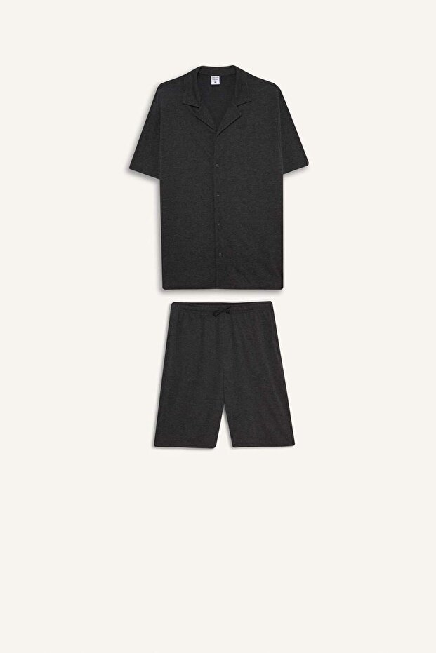 Pijama Takımı Kısa Kollu Üst Beli Bağcıklı Şort F7381AX25HS - 8